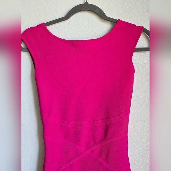 Marciano Pink Sheath Dress Asymmetrical Neckline - Picture 8 of 9